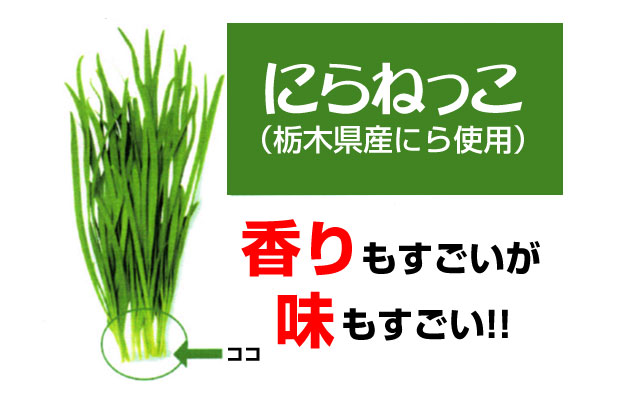 栃木県産にら使用／にらねっこ